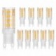 Lámparas LED G9, Blanco, Paquete de 10, 5W, 220V-240V, 4000-4500K, 350-380Lumen Lámpara halógena G9, Ángulo de haz de 360 ° [