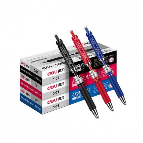 Bolígrafos de punta redonda retráctiles de gel de alta calidad con bolígrafos retráctiles, recargables, 3 unidades, 0,5 mm