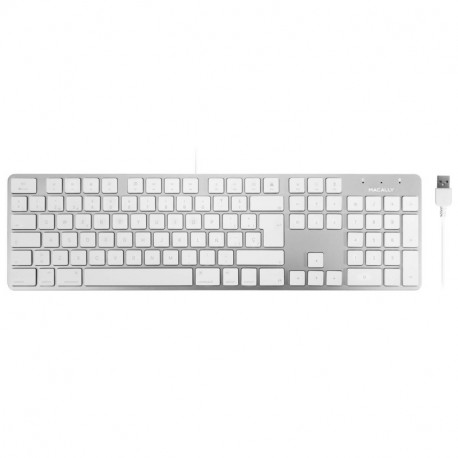 Macally SLIMKEYPROA-ES, Teclado USB-A para Mac y PC, Layout español