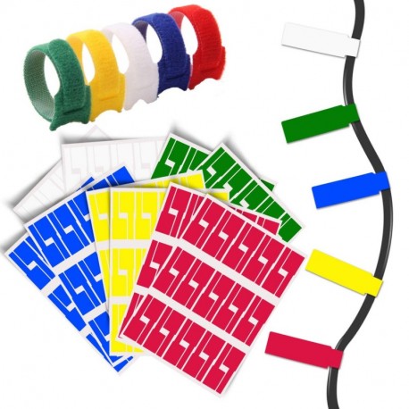 Labelwell Etiquetas de Cable Autoadhesivas Impermeable y Flexible, Pegatinas de Etiquetas de Cable Soporte Impresora Láser y 