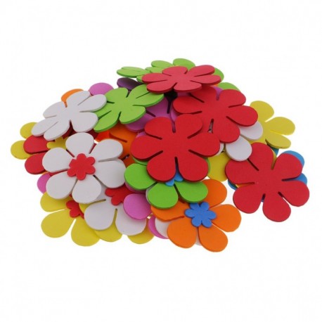 MagiDeal 40 Unidades Pegatinas Colores Mezclados Flores Espuma 6 Cm Niños Diy Decoraciones Artesanías