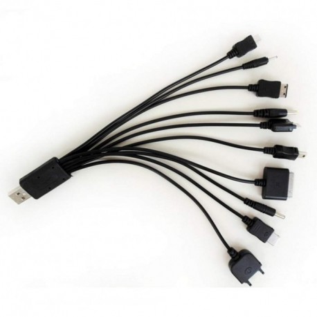 Cable USB universal 10 en 1, cargador de teléfono móvil 10 tipos de interfaz, cable de carga múltiple para HTC Samsung iPhone