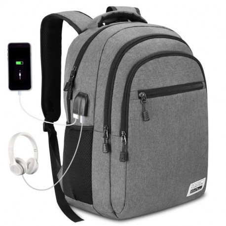 YAMTION Mochila Portátil hasta 15.6 Pulgadas Mochila para Ordenador con Puerto de Carga USB para Hombre y Mujer Mochila Escol