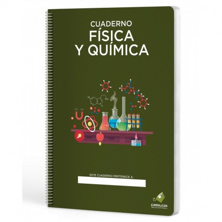 Cuadernos Camaleón, tamaño A4, espiral, cuadrícula 4x4, tapa dura, Fí­sica y quí­mica