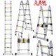 Voluker 3.8M Escaleras plegables aluminio,Escalera Telescópica ,1.9M+1.9M,Escalera aluminio Carga maxima150kg
