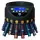 Securina24 Contador de monedas Euro SecuRina1200LCD con casillas y dispositivo enrollador negro - BBB - LCD 
