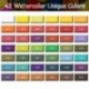 BBLIKE Acuarelas, Set de pintura de acuarela sólida,42 colores caja de almacenamiento del sector con 4 pincel de pintura de a