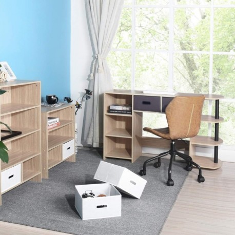 Aingoo Mesa Escritorio Pequeño Casa Escritorio de la computadora portátil con Estante de Almacenamiento Estudio de la Oficina