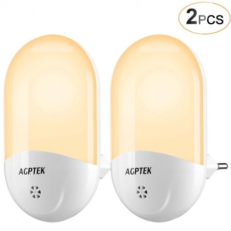 Luz Nocturna Infantil, AGPTEK Lámpara de Noche con Sensor de Luz Bajo Consumo Para Habitación Bebé, Niños, Dormitorio, Pasill