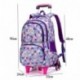 Mochilas Escolares - Grande Mochila con Seis Ruedas para Estudiante Niñas Infantil, Morado, 6 Ruedas