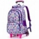 Mochilas Escolares - Grande Mochila con Seis Ruedas para Estudiante Niñas Infantil, Morado, 6 Ruedas