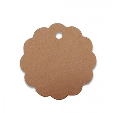 100pcs etiqueta redonda de regalo marrón con encaje,de papel de embalar,con yute y para boda fiesta y Navidad