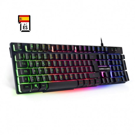 EMPIRE GAMING Teclado de PC Empire K300 QWERTY– 105 Teclas Semi-mecánicas con 19 Teclas Anti-gosthing 12 accesos directos Mul