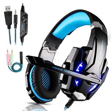 Auriculares Gaming PS4,Cascos Gaming, Auriculares Cascos Gaming de Mac Estéreo con Micrófono Juego Gaming Headset con 3.5mm J