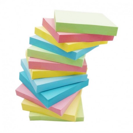 Paquete de 12 notas adhesivas de Five, notas autoadhesivas con 4 colores de caramelo, 100 hojas de 7,62 cm x 7,62 cm, fácil d