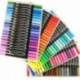 100 rotuladores de punta doble de colores únicos sin olor, punta fina, punta 0,4 y punta de pincel para colorear libros, dibu