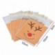 Emorias 100 Pcs Alce de Navidad Papel de Caramelo Galletas Bolsa de Celofán Lindo Decoración Caja de Regalo Adhesivo