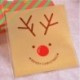 Emorias 100 Pcs Alce de Navidad Papel de Caramelo Galletas Bolsa de Celofán Lindo Decoración Caja de Regalo Adhesivo