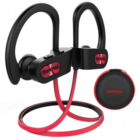 Mpow Auriculares Bluetooth Deportivos, V4.1 Impermeable IPX7 In-Ear Cascos Inalámbricos,Auricular Running Deporte Correr con 