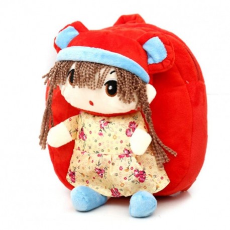 Niños Mochilas suave peluche con bonitas Doll juguete Forma de dibujos animados Mini Funda Guardería Infantil para pequeñas n