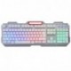 Guanwen Juego de Teclado y Mouse para Juegos, con Cable USB Retroiluminación de Arco Iris Teclado ergonómico Multimedia + 320