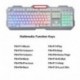 Guanwen Juego de Teclado y Mouse para Juegos, con Cable USB Retroiluminación de Arco Iris Teclado ergonómico Multimedia + 320