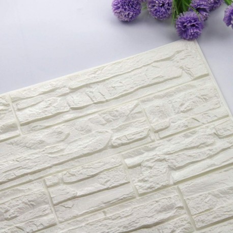 JiaMeng Pegatinas de Pared DIY 3D ladrillo PE Espuma Wallpaper Panels Room Decal Stone decoración en Relieve