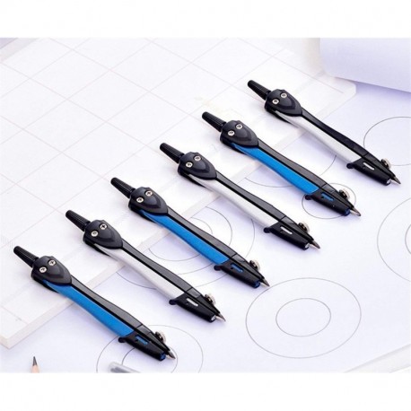 Kit trazado compás Herramienta de Dibujo de geometría Simpel Metal Compass con núcleo de Plomo compás Escolar de precisión