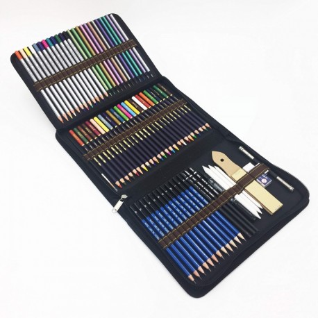 72 Piezas Set Lápices de colores profesional Con Lapices De Dibujo,Lapices Acuarelables,colores lapices acuarelables,carbón,L