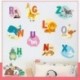 JUNGEN Pegatinas de Pared Dibujos Animados de Animales ABC Educación de la Primera Infancia Mural Arte Etiqueta Decorativa pa