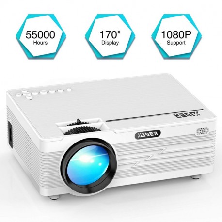 YABER Mini Proyector 2600 Lumens Multimedia Vídeo Proyector Portátil Soporta 1080P VGA HDMI USB SD AV, Proyector Cine en Casa