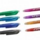TAPEPRO FriXion Clicker set 8 Color 0.5mm Bolígrafo roller de gel de tinta borrable 8 unidades Pluma Borrable Colorido Dibuj
