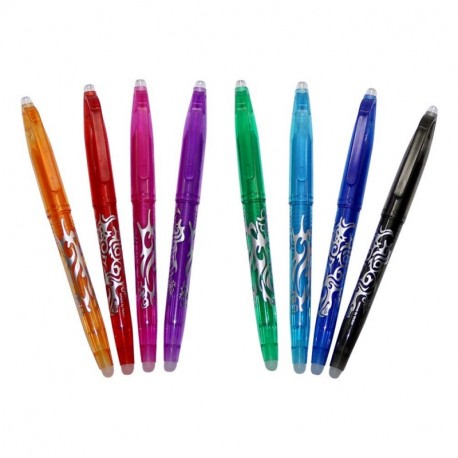 TAPEPRO FriXion Clicker set 8 Color 0.5mm Bolígrafo roller de gel de tinta borrable 8 unidades Pluma Borrable Colorido Dibuj