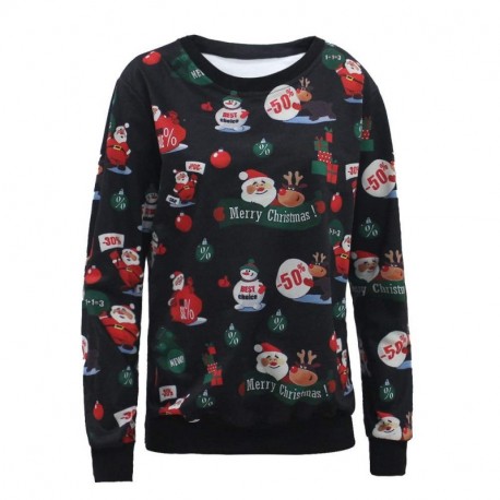 ZODOF Suéter de Navidad Sudadera Christmas Sudaderas sin Capucha Jumpers, Sudaderas Divertidas para Hombre para Mujer Unisex 