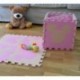 Meitoku Alfombra de Goma EVA para niños con puzle. 10 alfombras de 30 x 30 x 1 cm. Ratón Beige y Rosa.