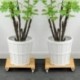 cheerfulus Plataforma Cuadrada de Madera Caddy Dolly con Ruedas Ruedas de Bloqueo para Servicio Pesado Soporte de Planta de j