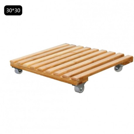 cheerfulus Plataforma Cuadrada de Madera Caddy Dolly con Ruedas Ruedas de Bloqueo para Servicio Pesado Soporte de Planta de j