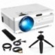 Merisny Mini Proyector Portatil, 2400 Lúmenes Video Proyector LCD 40000 Horas LED, 1080P HDMI VGA AV USB SD PC Phone, Home Th