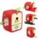 Sacapuntas de la manivela manual de la forma de Apple Escuela de papelería regalo de los niños