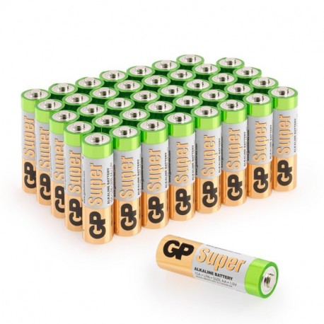 GP Batteries - Pack de 40 Pilas AA Alcalinas | Capacidad y duración excepcional | 1,5V LR06 - Mignon - MN1500-15A - AM3