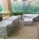 ZHANWEI Funda Protectora Muebles Jardín Cubierta Guardapolvo Impermeable Impermeable Al Aire Libre Cuadrado Mesa Silla Plata 