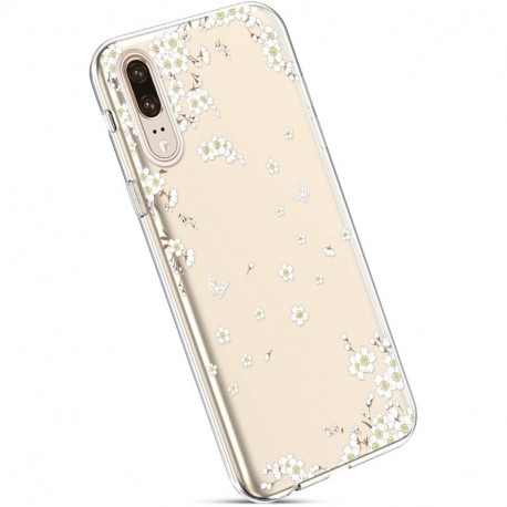 YSIMEE para Fundas Huawei P20 Estuches,Xmas Decoración Fundas Transparente Silicona Suave Ultra Fina Delgado Gel Bumper TPU G