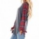 Linlink_Abrigo de Mujer Temporada de otoño e Invierno La Moda Casual Plaid Manga Larga Jersey Blusa Camisas Sudadera