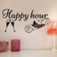 hjcmhjc Cocina Pizarra Calcomanía Hora Feliz Uva Copas De Vino Decoración Pizarra Extraíble Etiqueta De Pared De Vinilo Imper